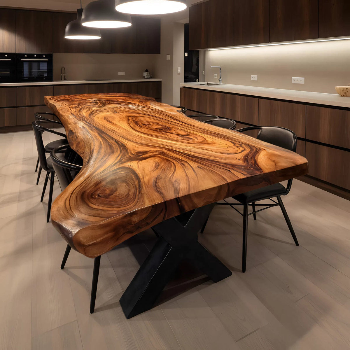 Live Edge Solid Kitchen Dining Table