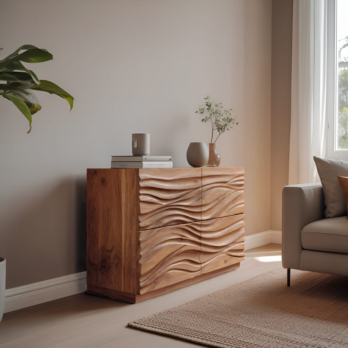 Carved Wave Sideboard