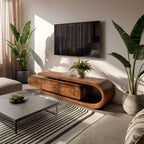 Curved Sculptural Media TV Cabinet