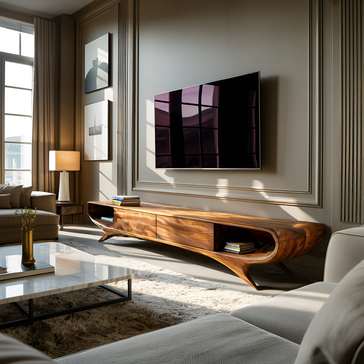 Minimal Hidden TV Cabinet
