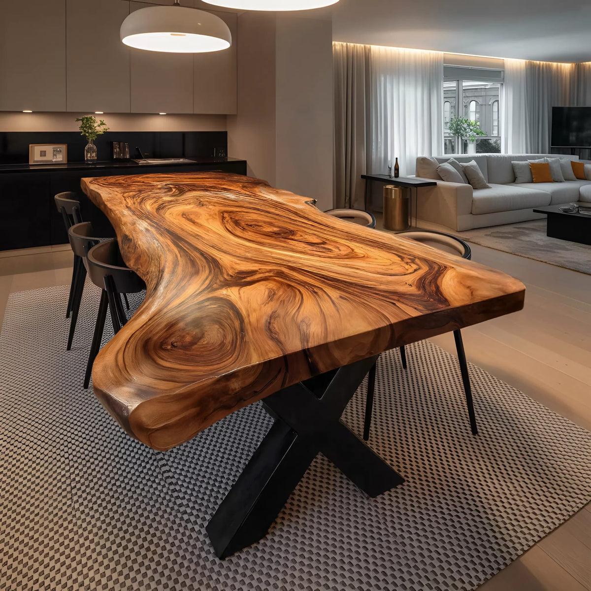 Live Edge Solid Kitchen Dining Table