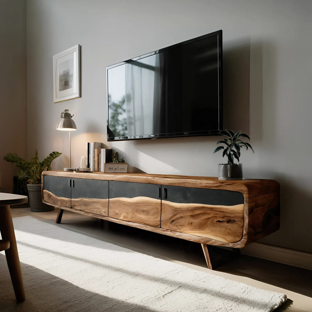 Live Edge Slab TV Cabinet