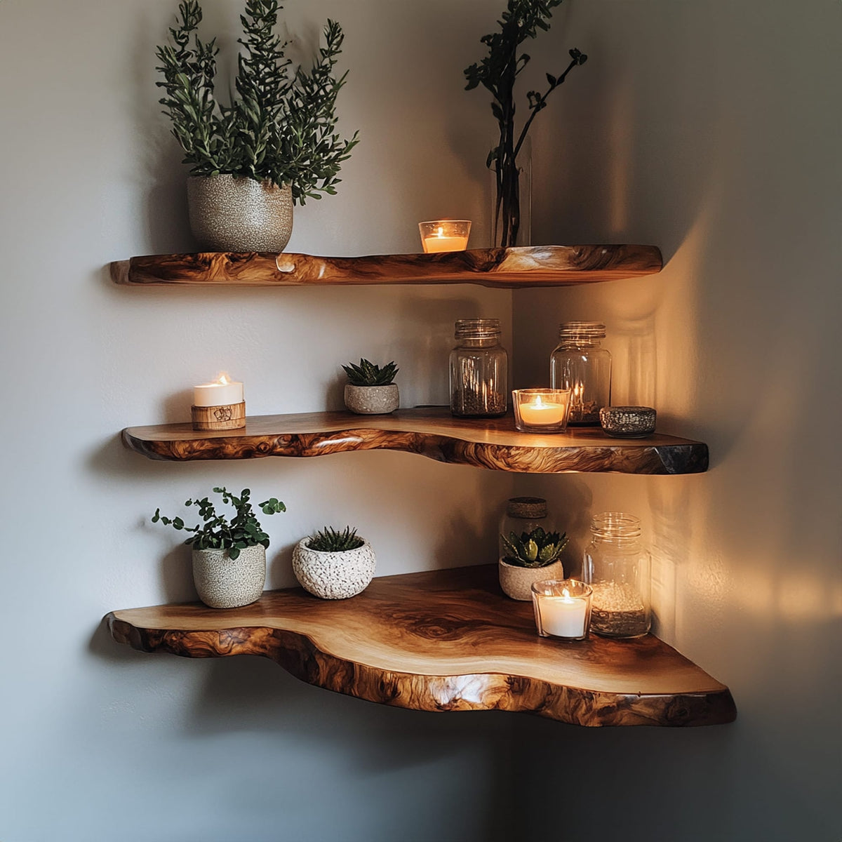 Custome Floating Shelf Corner Book, solid wood, built to order