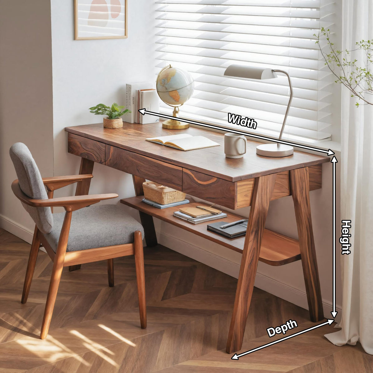 Mid Century Brown Desk