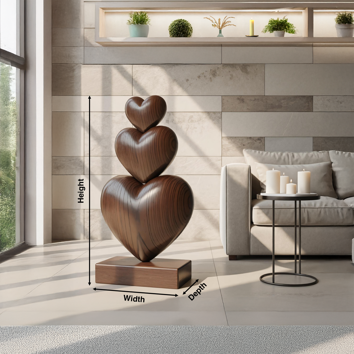 Abstract Sculpture, solid wood, built to order, view 8