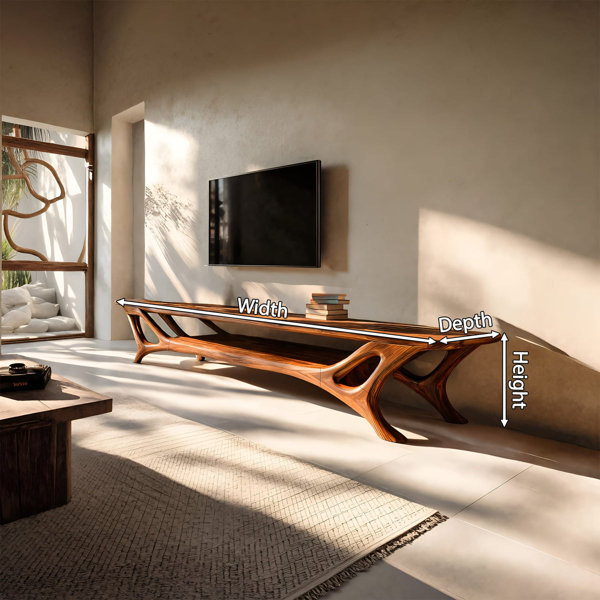 Curved Credenza TV Cabinet