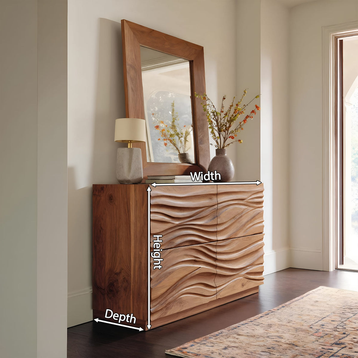 Carved Wave Sideboard