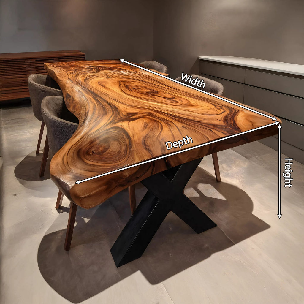 Live Edge Solid Kitchen Dining Table