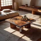 Mid Century Irregular Wooden Table, solid wood, built to order