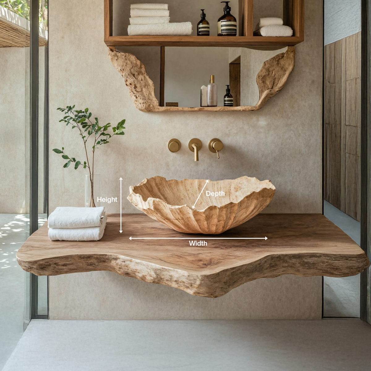 Vessel Sink, solid wood, built to order, view 8