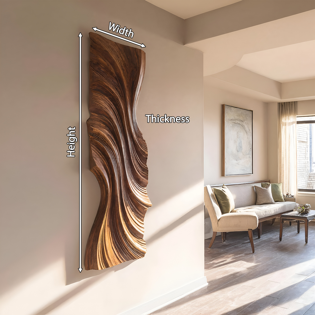 Vertical Wave Wall Art, solid wood, built to order, view 8