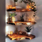 Floating Shelf Mid Century Bookcase, solid wood, built to order