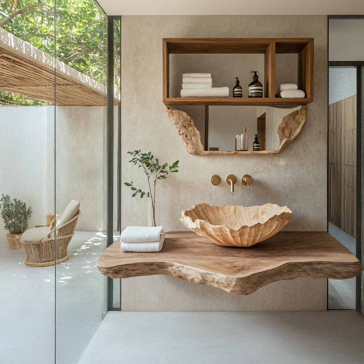 Vessel Sink, solid wood, built to order