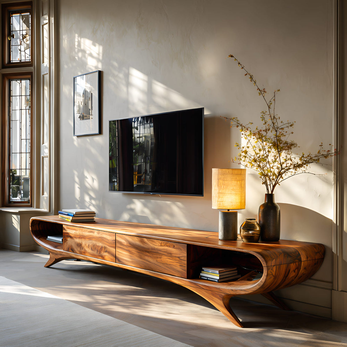 Minimal Hidden TV Cabinet