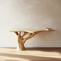 Mid Century Sculptural Base Console Table