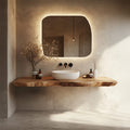 Bathroom Vanity Wall Floating Console Live Edge Shelf, solid wood, built to order