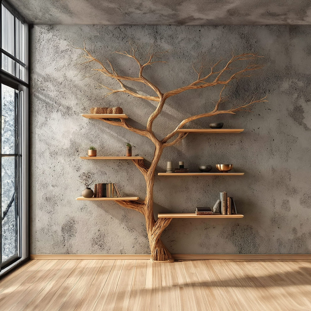 Solid Creative Floating Tree Bookshelf