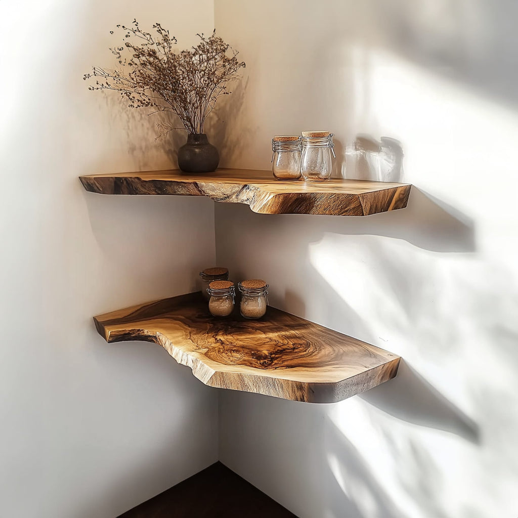 Live Edge Kitchen Wall Shelf