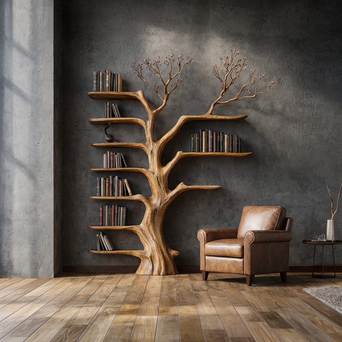 Solid Signature Tree Bookshelf