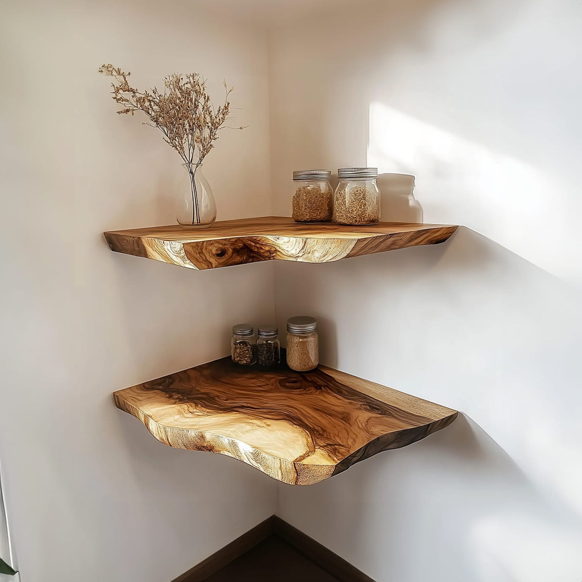 Live Edge Space-saving Wall Shelf