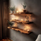 Live Edge Space-saving Floating Shelf