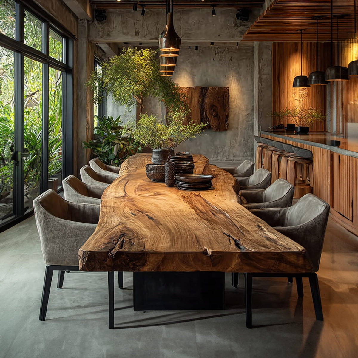 Live Edge Modern Kitchen Dining Table