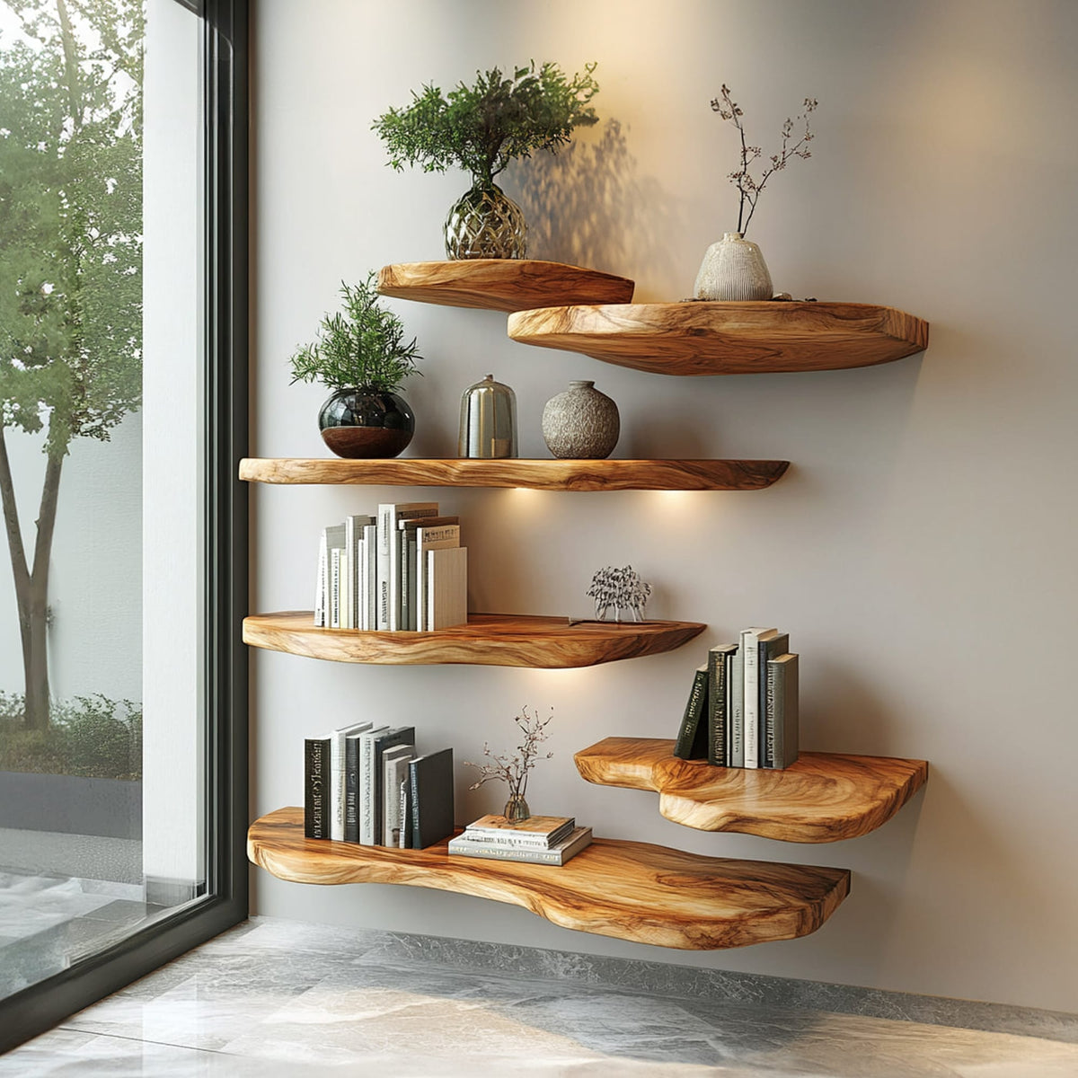 Live Edge Wall Shelf