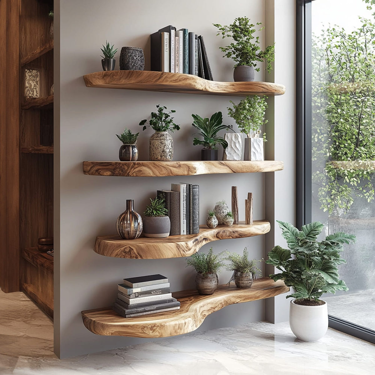 Live Edge Office Bookshelf