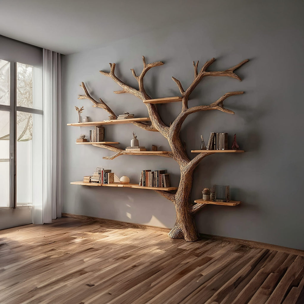 Artistic Solid Tree Bookshelf