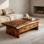 Low Profile Solid Coffee Table Timeless Living Room Interior, solid wood, built to order