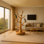 Rustic Parrot Tree Stand Living Room, solid wood, image 2 of 5