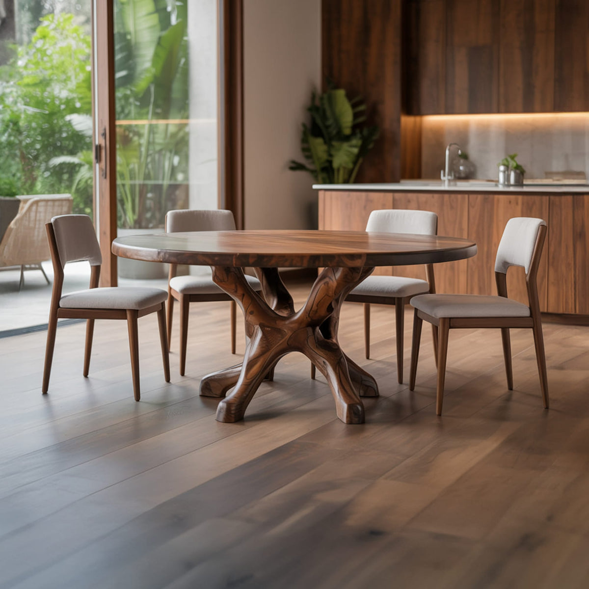 Live Edge Teak Dining Table