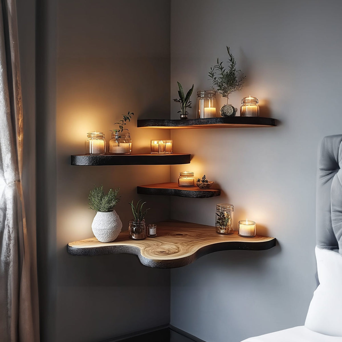 Live Edge Cozy Wall Shelf