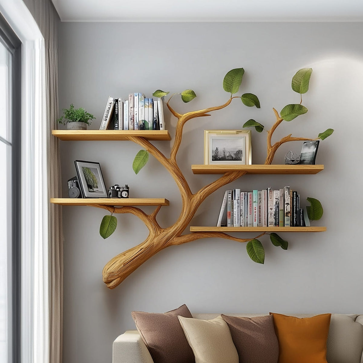 Mid Century Hanging Floating Shelf
