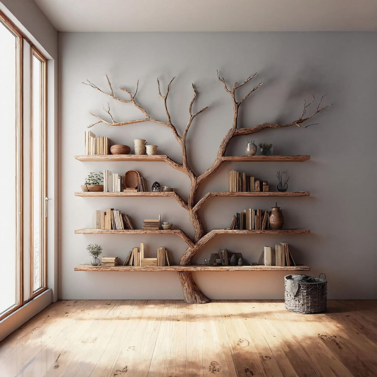 Large Floating Tree Bookshelf