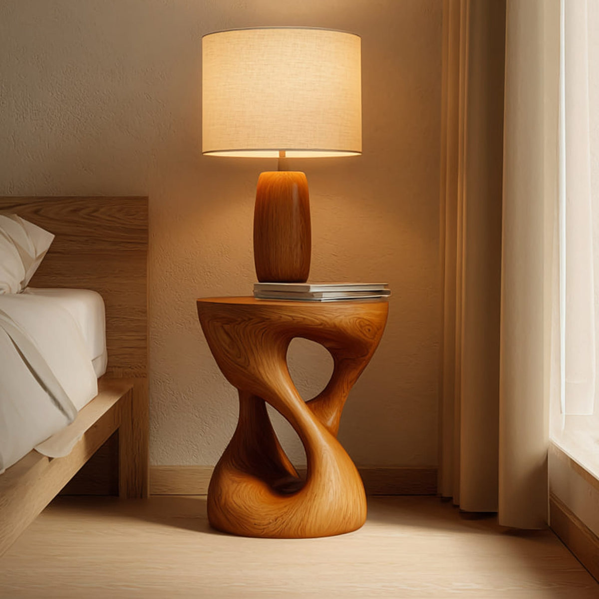 Sculptural Decorative Nightstand