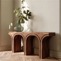 Mid Century Arch Console Table Living Room Entryway, solid wood, built to order