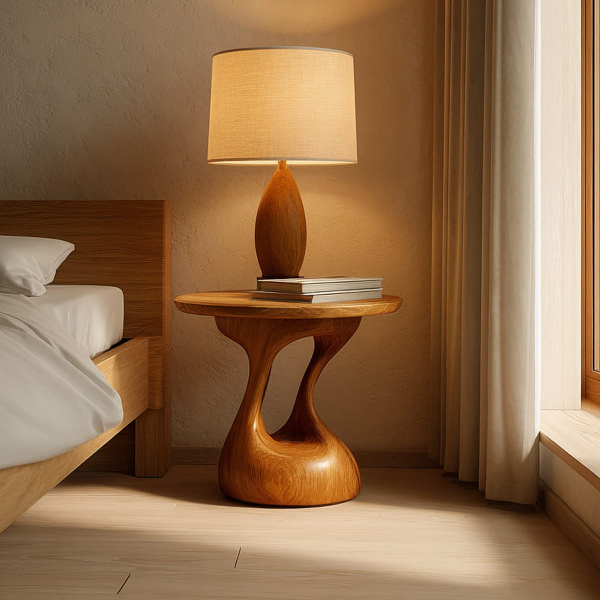Mid Century Sculptural Nightstand