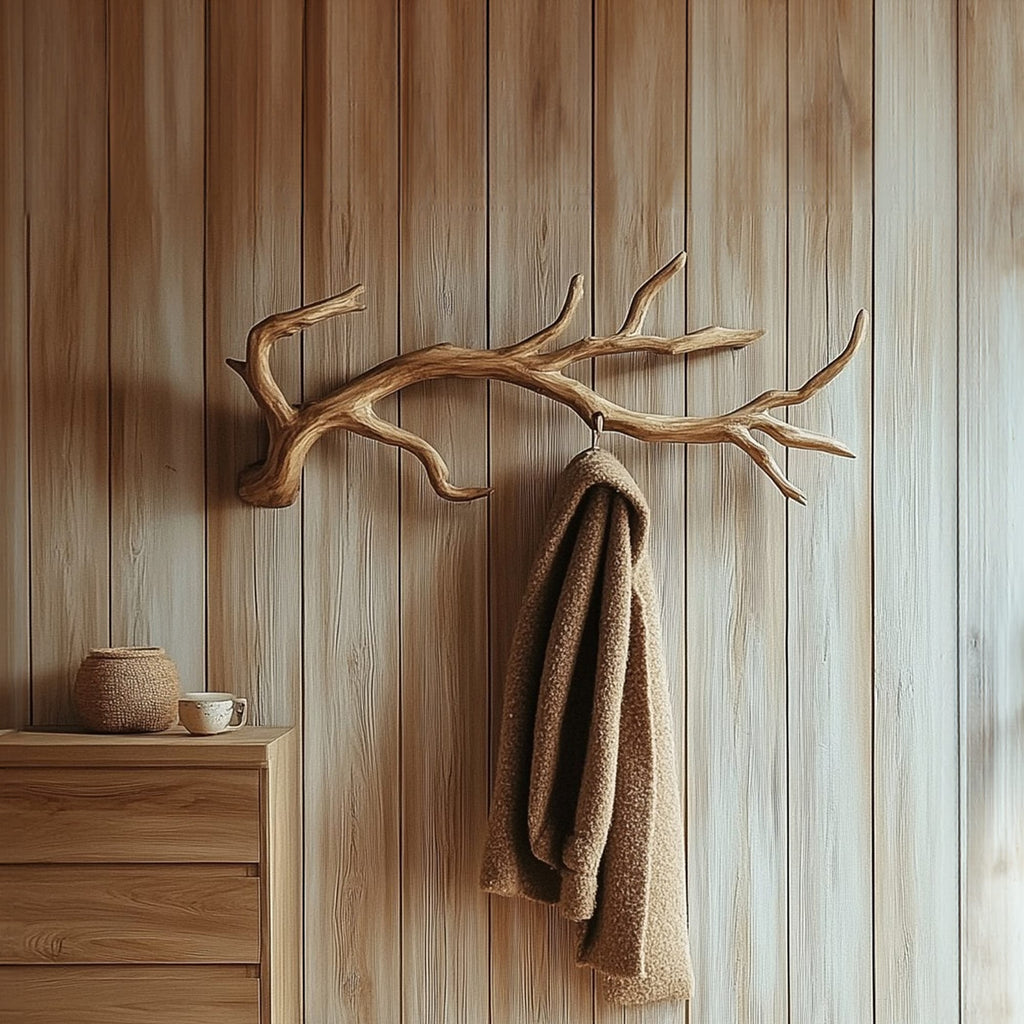 Rustic Branch Wall Hook Entryway Decor, solid wood, built to order