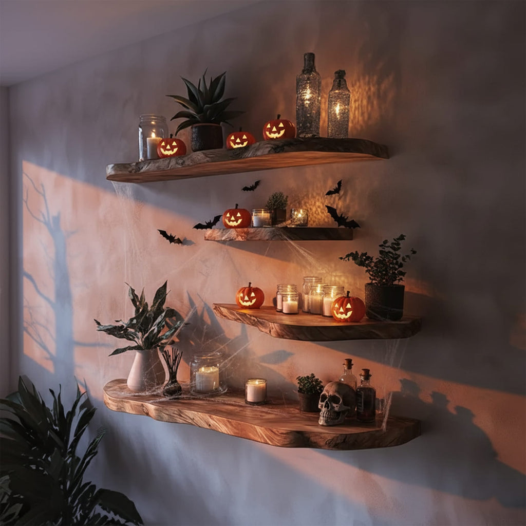 Tree Branch Mounted Floating Shelf