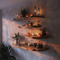 Tree Branch Mounted Floating Shelf