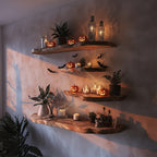 Tree Branch Mounted Floating Shelf