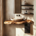 Rustic Bathroom Vanity Shelf Live Edge Bathroom Decor, solid wood, built to order