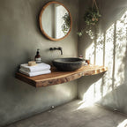 Rustic Compact Vanity Bathroom, solid wood, built to order