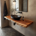 Mid Century Bathroom Vanity Shelf Modern Bathroom Interior, solid wood, built to order