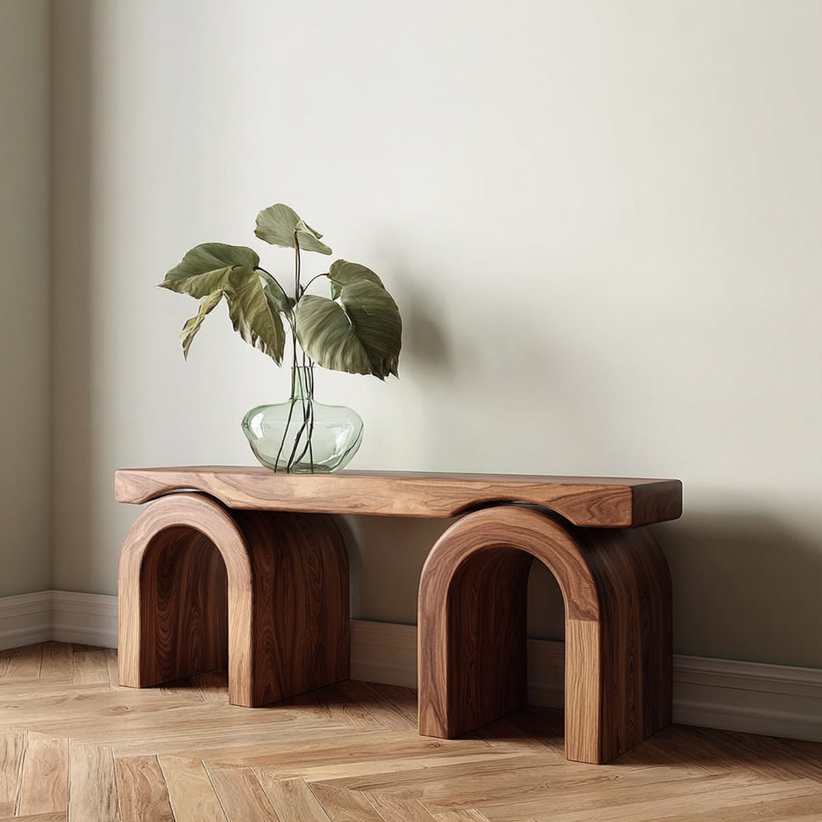 Mid Century Organic Foyer Console Table