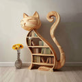 Rustic Cat Bookshelf Playroom Kids Storage Display, solid wood, built to order