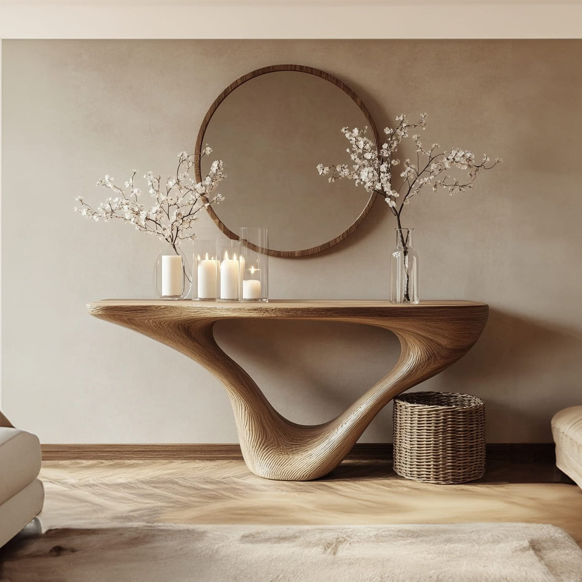 Mid Century Sleek Console Table