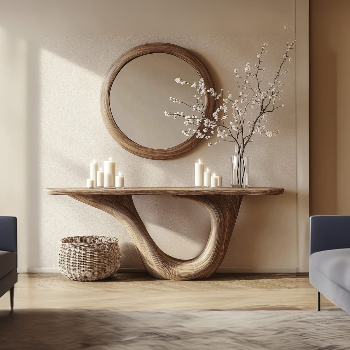 Mid Century Arched Console Table