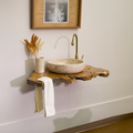 Live Edge Bathroom Vanity Shelf, solid wood, built to order